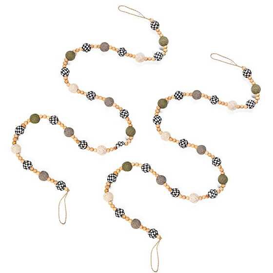 Farmhouse Beaded Ball Garland - Set of 2