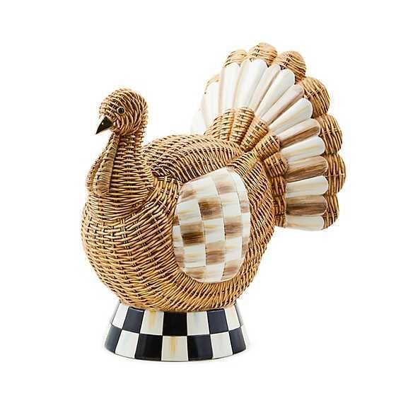 Autumnology Check Basket Weave Turkey Figurine
