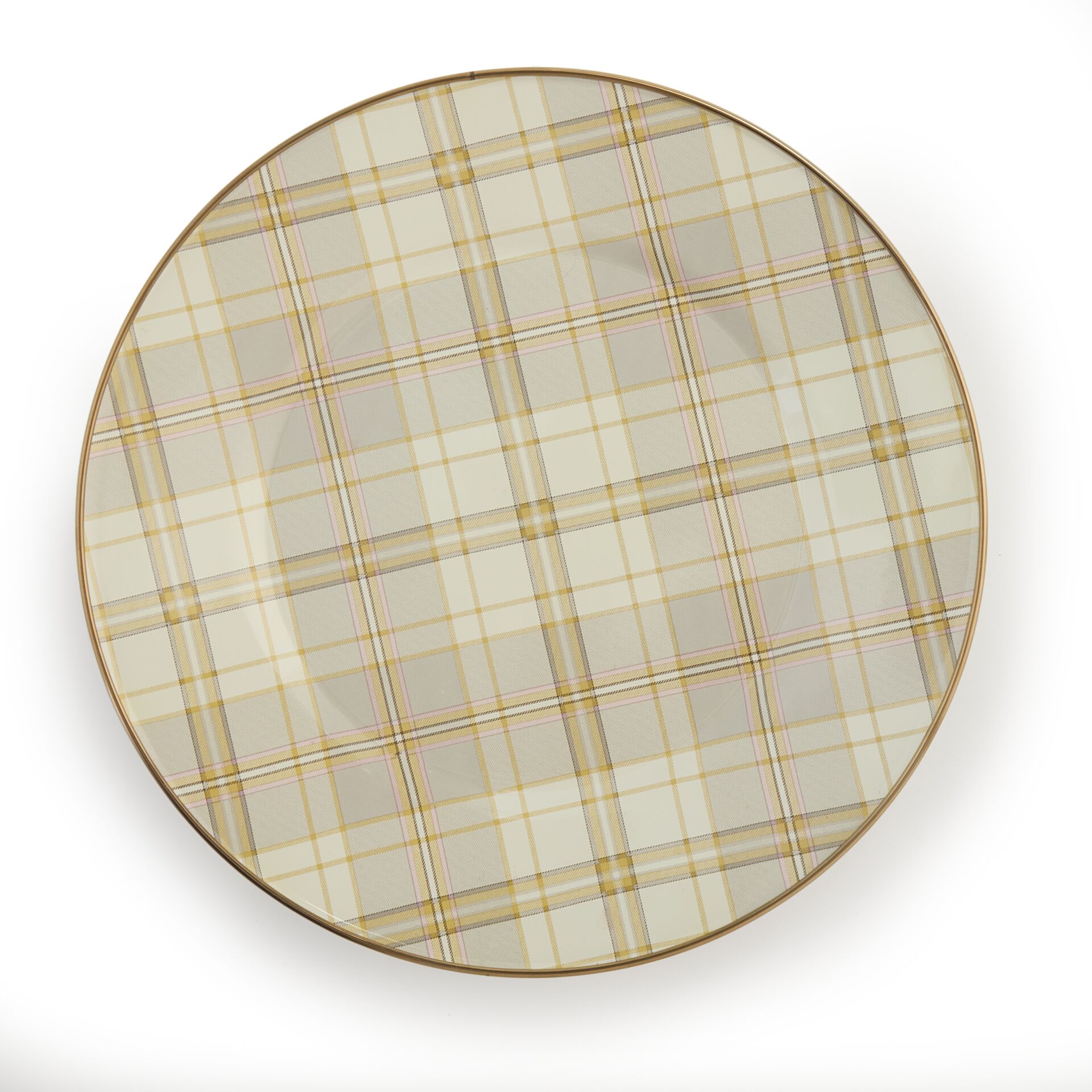 Tartan Latte Dinner Plate