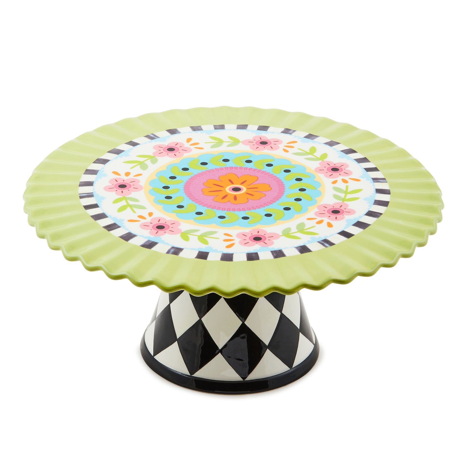 Calico Pedestal Platter