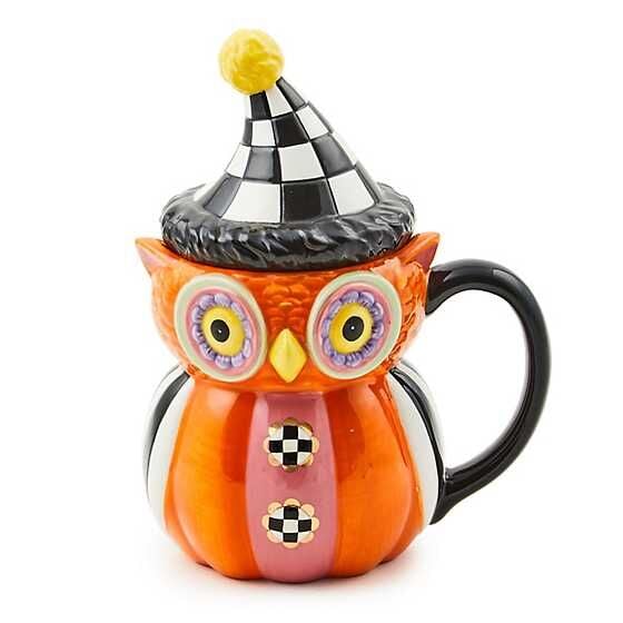 Trick or Treat Owl Lidded Mug