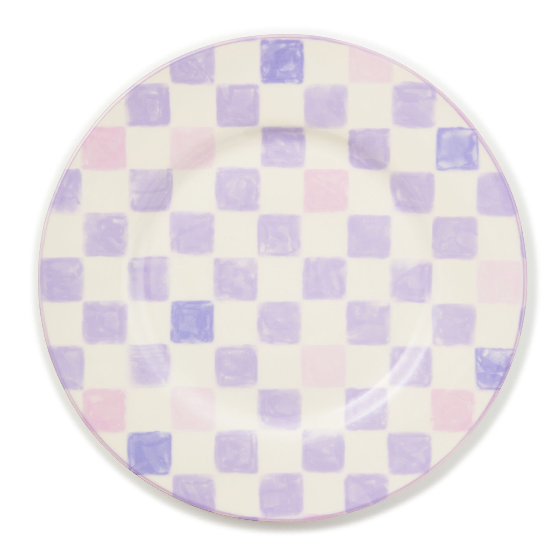 Lilac Check Dinner Plate