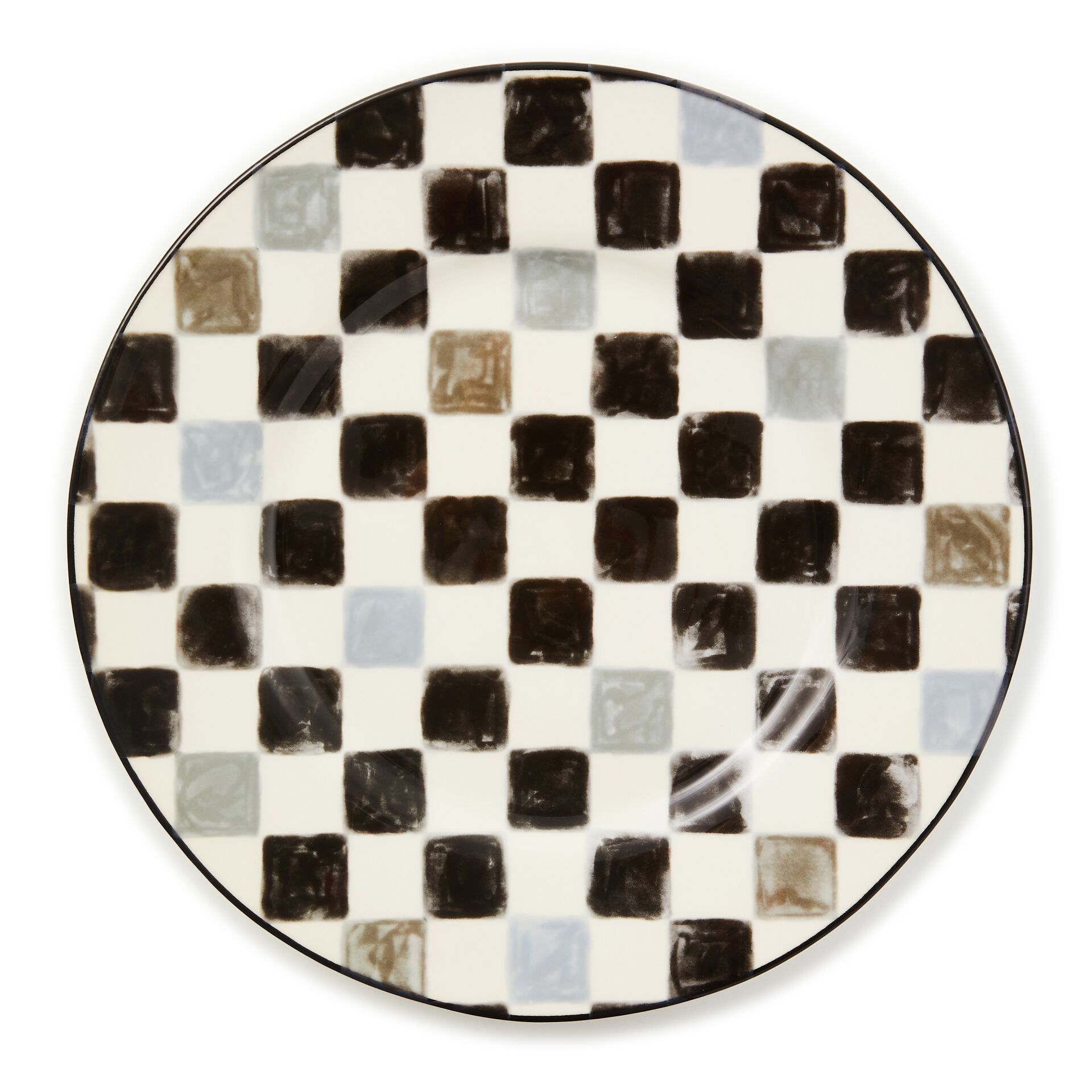 Black Check Dinner Plate