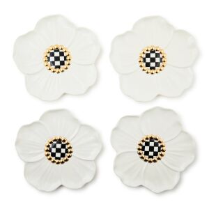 White Rabbit Ceramic Dessert Plates, Set of 4