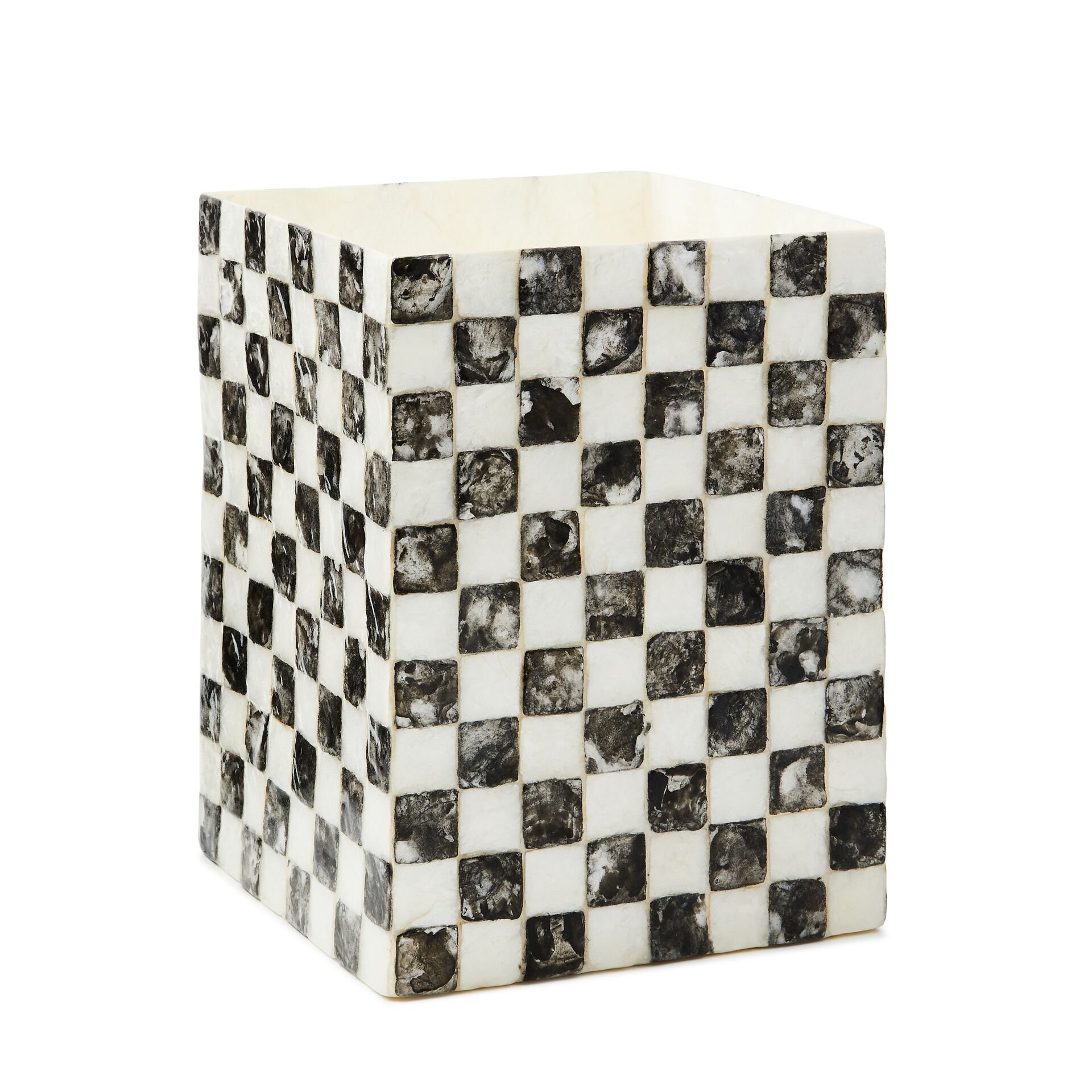 Courtly Check Capiz Waste Bin