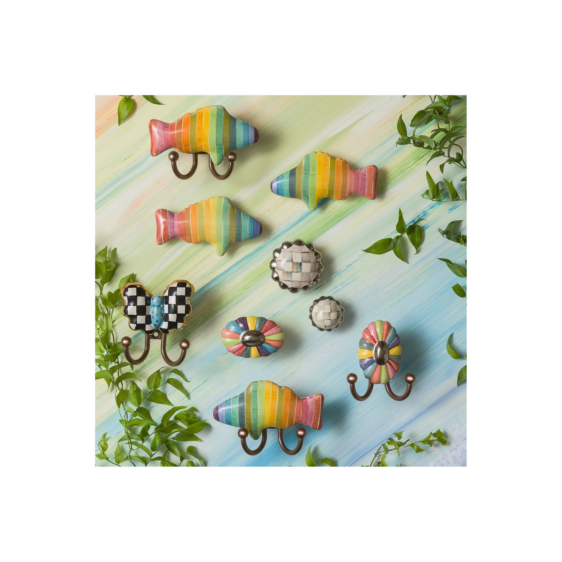 Sterling Check Round Knob