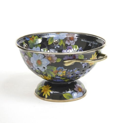 Flower Market Small Colander - Black