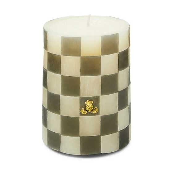 Check Grey 4'' Pillar Candle