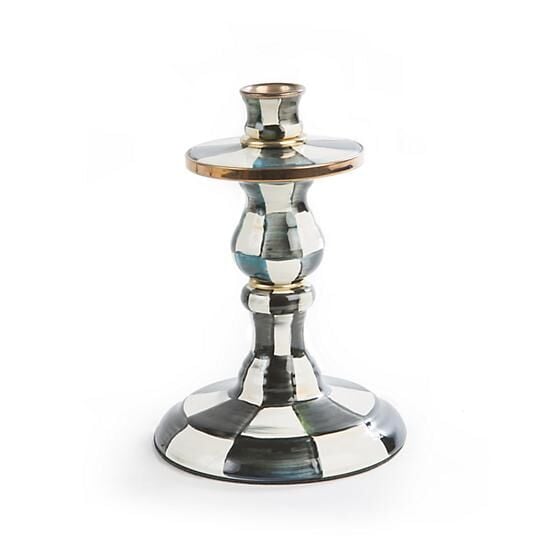 Courtly Check Small Enamel Candlestick