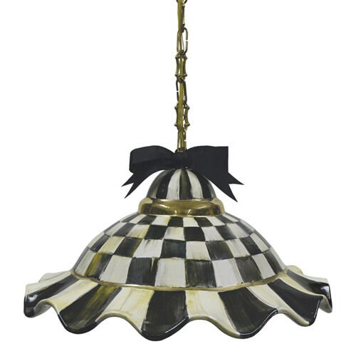 Courtly Check Ceramic Fluted Hanging Lamp