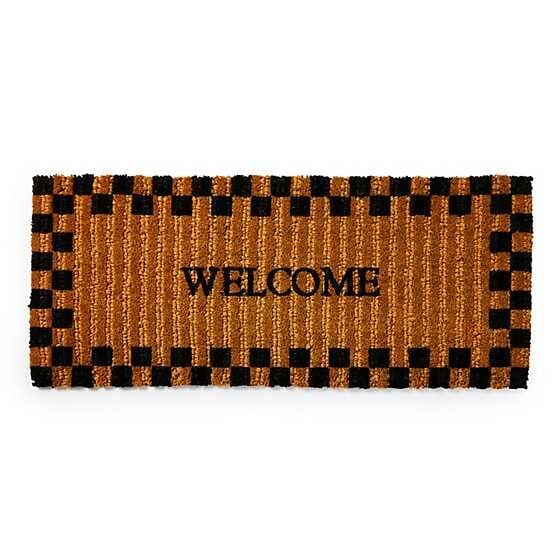 Welcome Checked Double Door Entrance Mat