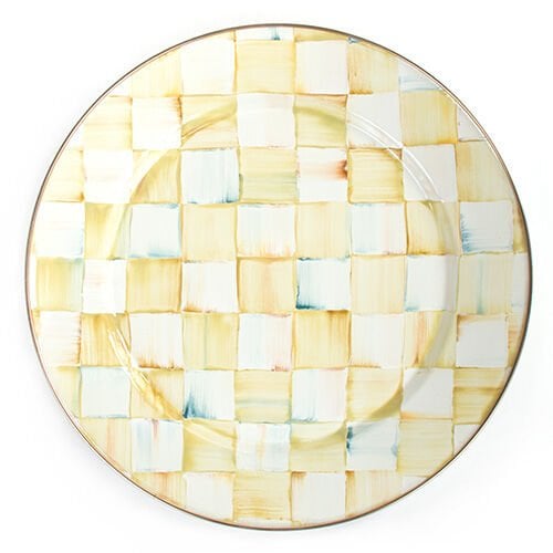 Parchment Check Enamel Charger/Plate