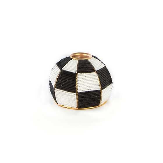 Beaded Check Candle Holder - Large