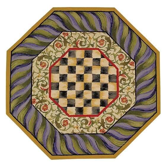 Courtly Check Rug - 5' Octagon - Purple & Green