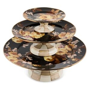 Wild Rose Brown Mini Pedestal Platter