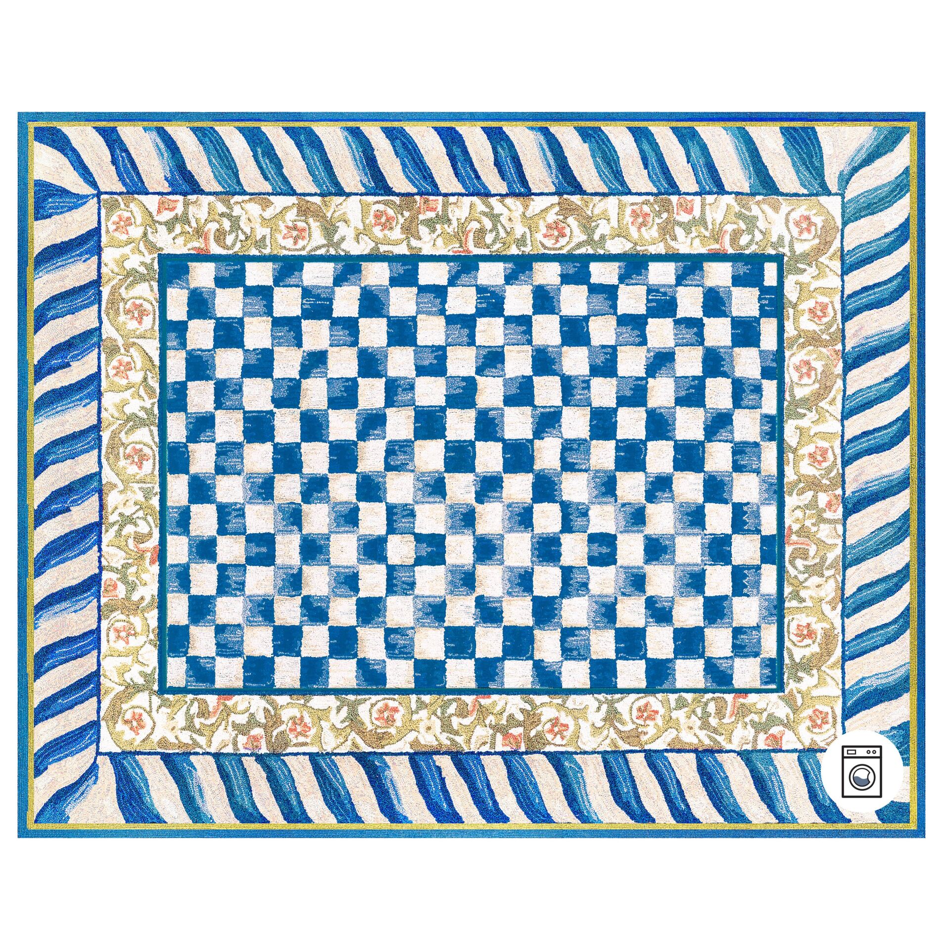 Truly Royal Check 8' x 10' Washable Rug
