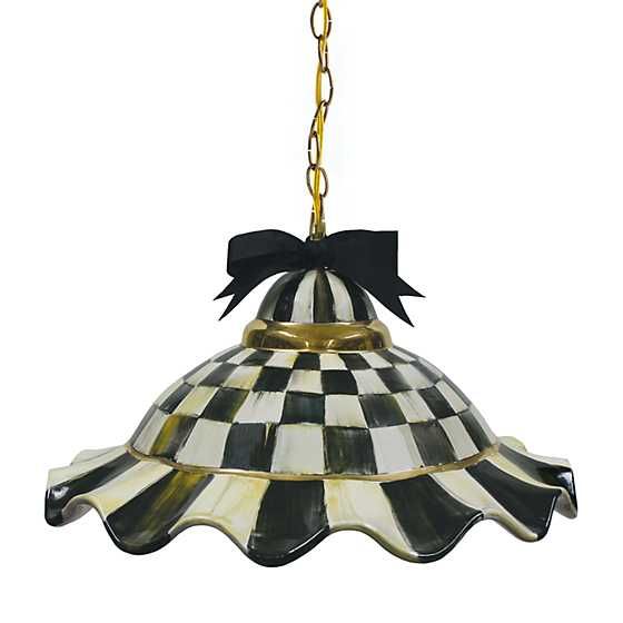Fluted Hanging Lamp - Courtly Check