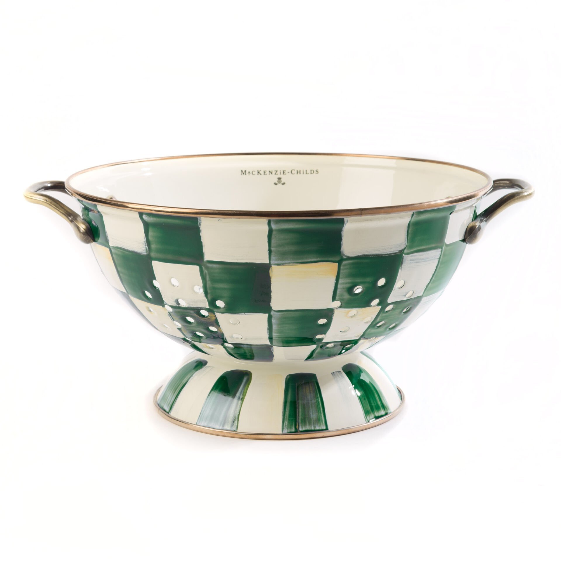 Emerald Check Large Colander