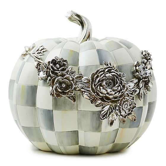 Sterling Check Silver Floral Garland Pumpkin