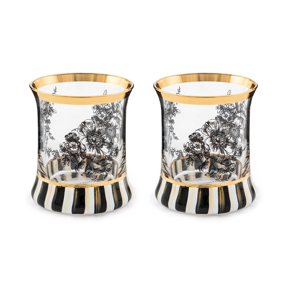 Courtly English Garden Tumbler Glass, Set of 2