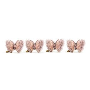 Pink Butterfly Hill Napkin Rings, Set of 4