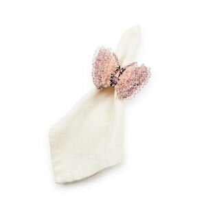 Pink Butterfly Hill Napkin Rings, Set of 4