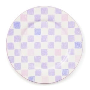 Lilac Check Round Platter