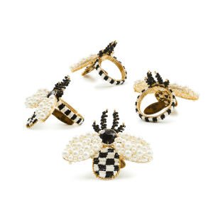 Bee Napkin Rings, Set of 4