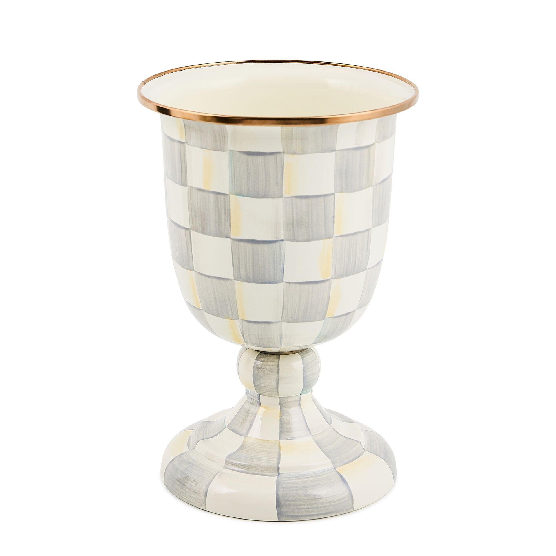 Sterling Check Pedestal Vase