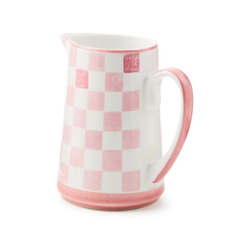 Pink Check Pitcher
