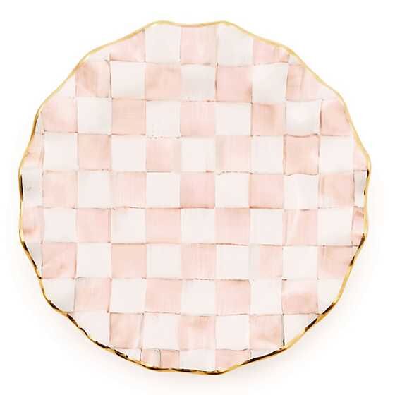 Rosy Check Ceramic Fluted Dinner Plate