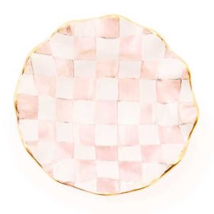 Rosy Check Ceramic Fluted Breakfast Bowl