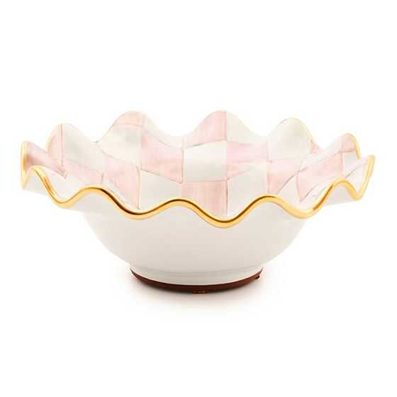 Rosy Check Ceramic Fluted Breakfast Bowl