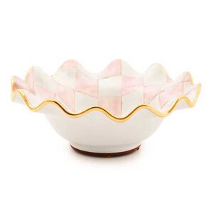 Rosy Check Ceramic Fluted Breakfast Bowl
