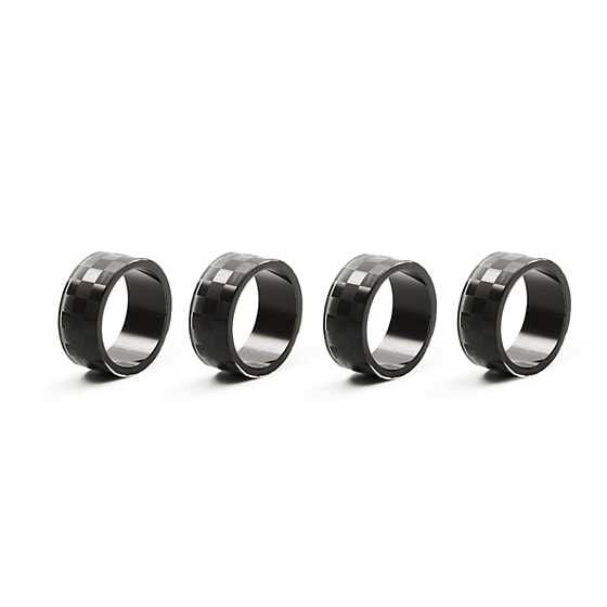 Black Check Napkin Rings, Set of 4