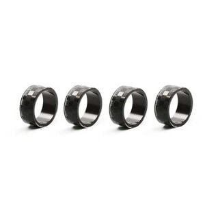 Black Check Napkin Rings, Set of 4