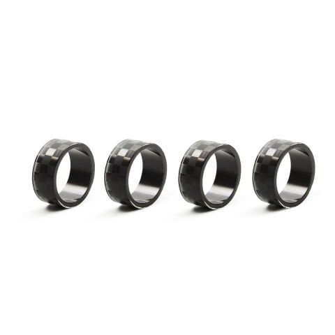 Black Check Napkin Rings, Set of 4