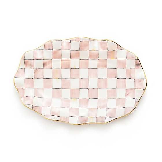 Rosy Check Ceramic Serving Platter