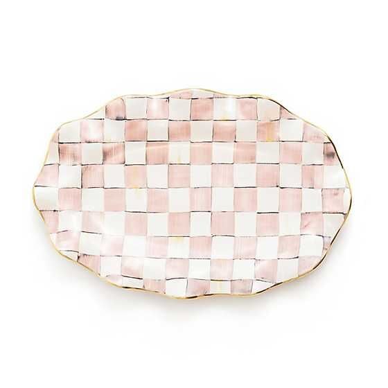 Rosy Check Ceramic Serving Platter
