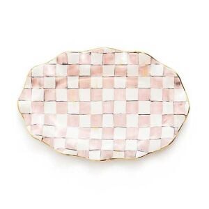 Rosy Check Ceramic Serving Platter