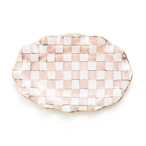 Rosy Check Ceramic Serving Platter