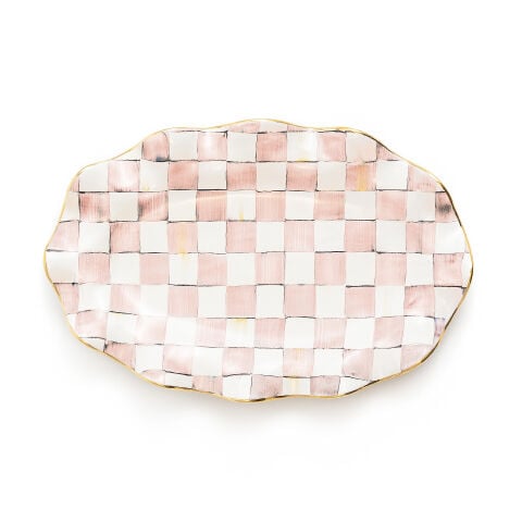 Rosy Check Ceramic Serving Platter