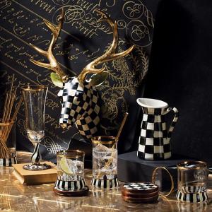 Courtly Check Enamel Coasters - Set of 4