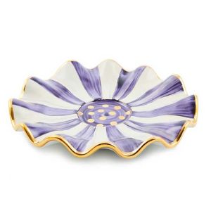 Plum Check Ceramic Saucer