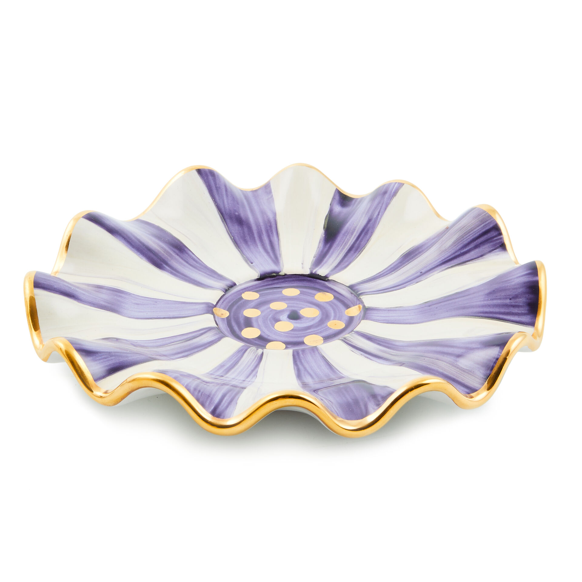 Violet Check Ceramic Saucer