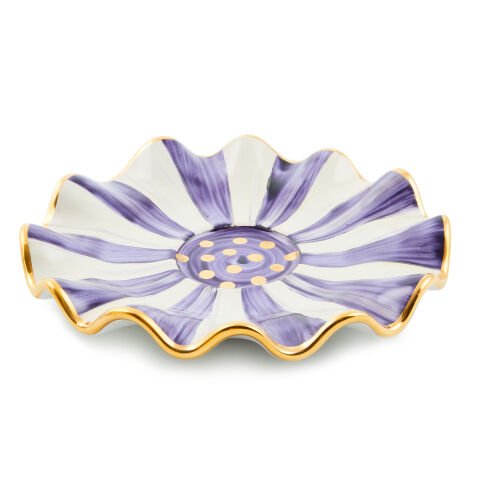 Plum Check Ceramic Saucer