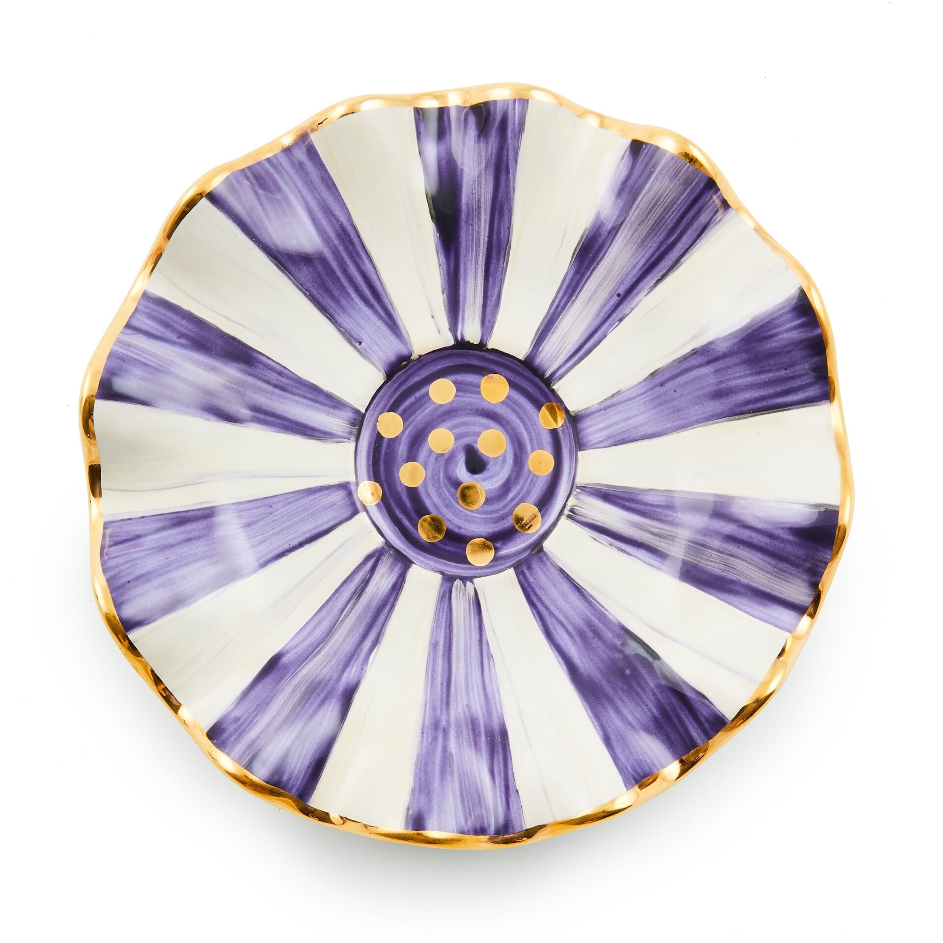 Violet Check Ceramic Saucer