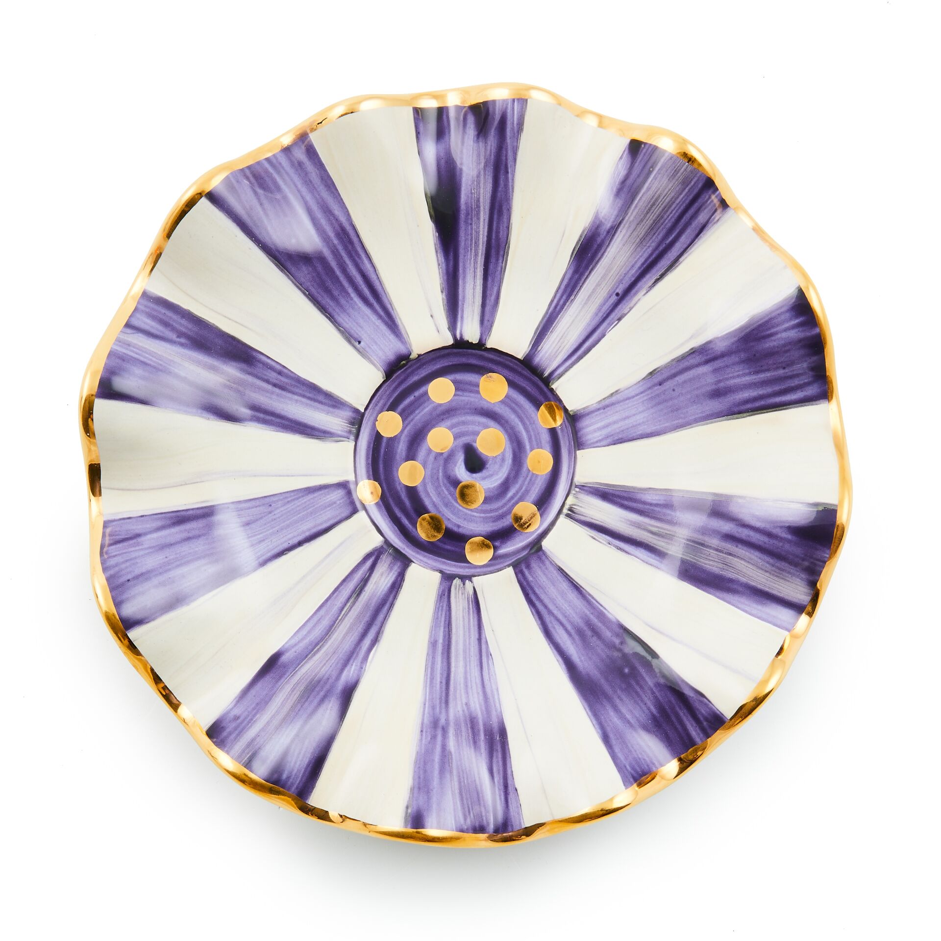 Violet Check Ceramic Saucer