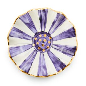Plum Check Ceramic Saucer