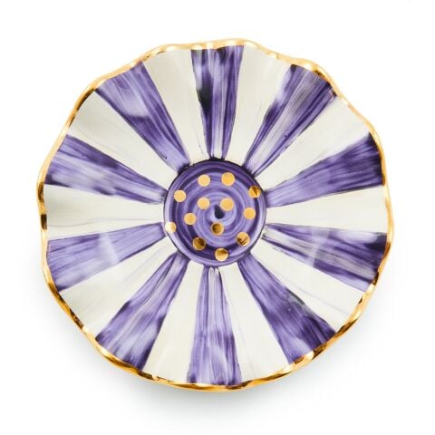 Violet Check Ceramic Saucer